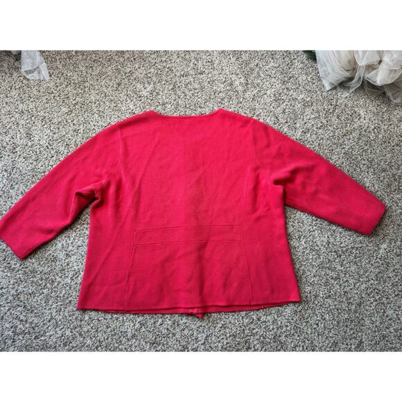 TALBOTS Sweater/Blazer/Jacket, size 2X; Cotton Blend with Ruffle; 2/3 Sleeves - Picture 5 of 12